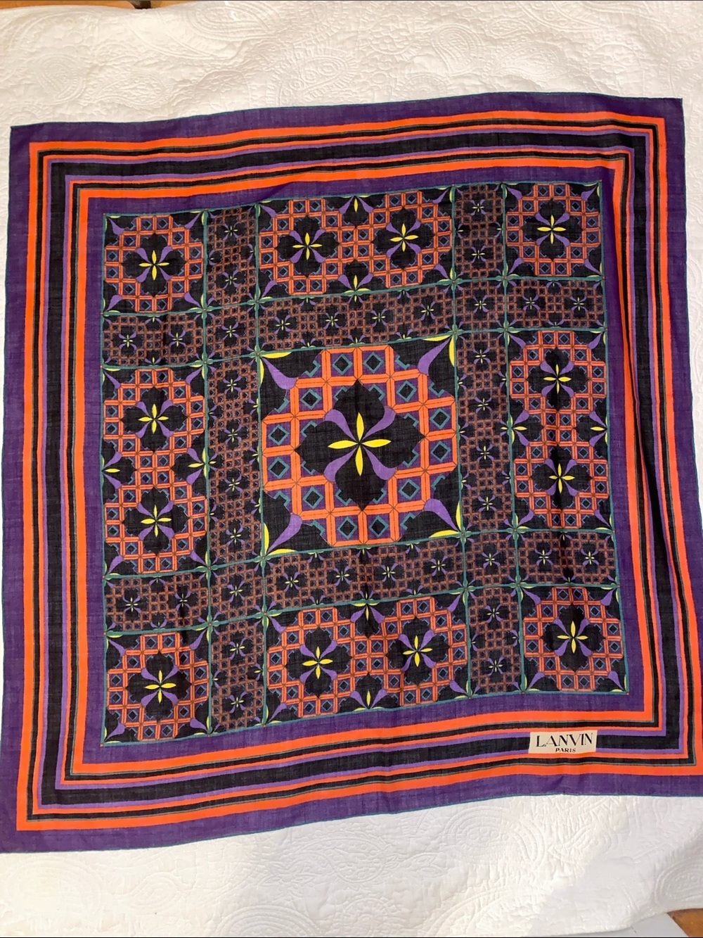 Vintage Lanvin Paris Large Shawl scarf